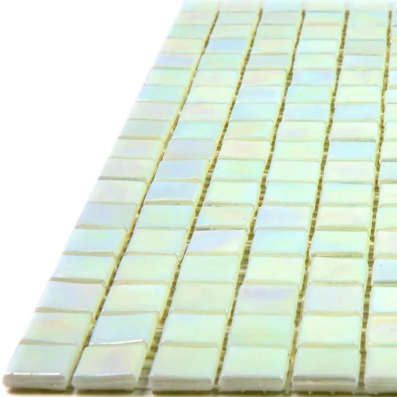 Light Bone White 12x12 Glossy Uniform Square Glass Mosaic Tile (20 pack, 18.69 sq ft/case) by Apollo Tile