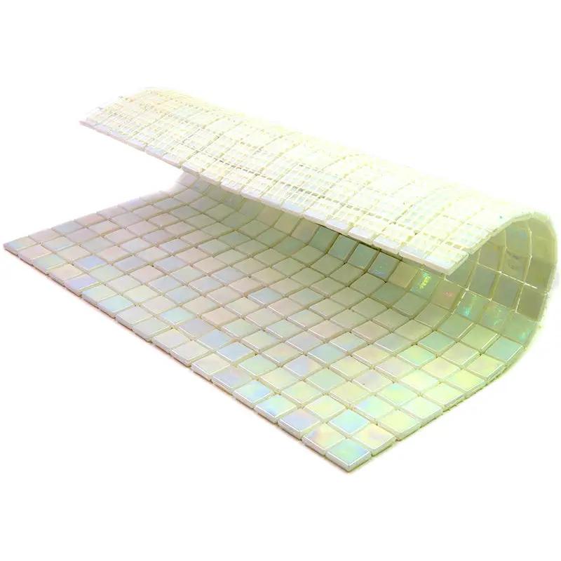 Light Bone White 12x12 Glossy Uniform Square Glass Mosaic Tile (20 pack, 18.69 sq ft/case) by Apollo Tile