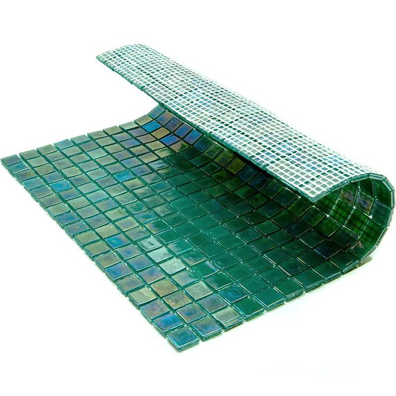 Grenn-Blue 12x12 Glossy Uniform Square Glass Mosaic Tile (20 pack, 18.69 sq ft/case) by Apollo Tile