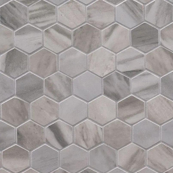 Eden Bardiglio Matte Marble Look Porcelain Mosaics 2x2