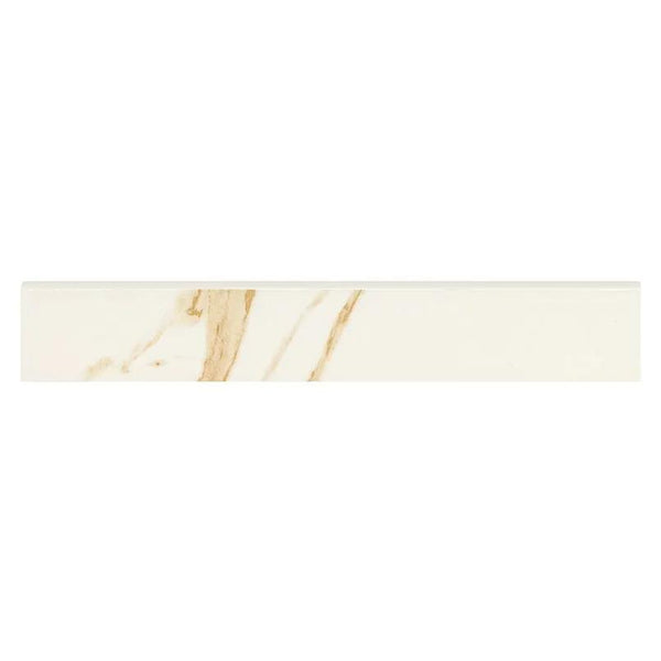 Eden Calacatta Matte Bullnose Marble Look Porcelain Moldings 4x24