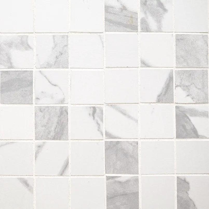 Eden Statuary Matte Marble Look Porcelain Mosaics 2x2 close up