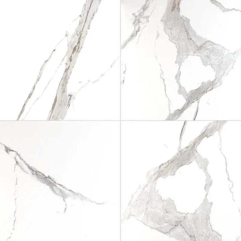 Eden Statuary Polished Marble Look Porcelain Tiles 24x24 close up
