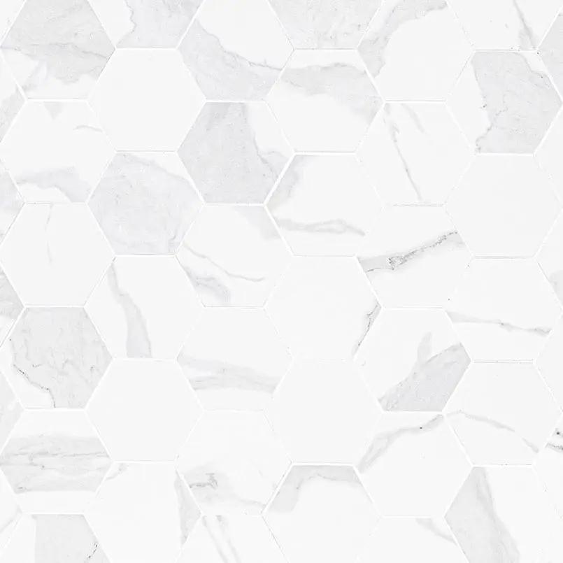 Eden Statuary Matte Marble Look Porcelain Mosaics 3x3 by MSI Surfaces
