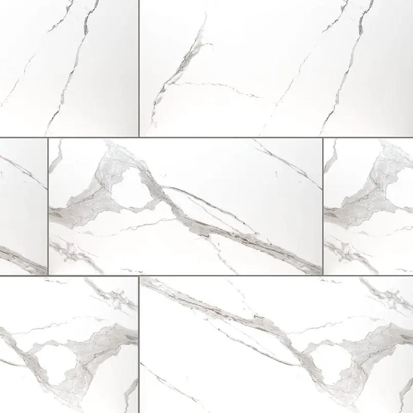 Eden Statuary Polished Marble Look Porcelain Tiles 24x48 close up