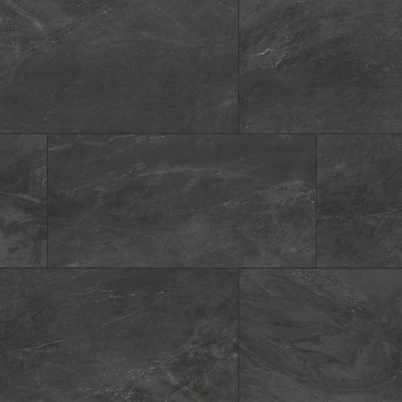 Elbe Obsidian Lappato Porcelain Tiles 12x24 close up