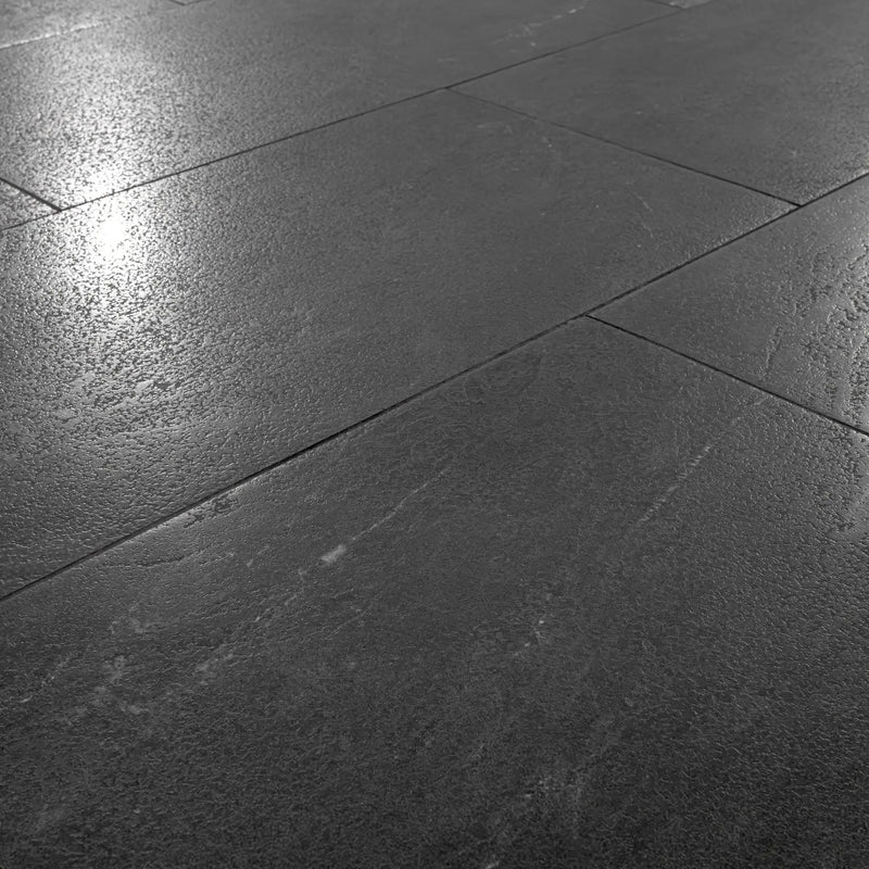 Elbe Obsidian Lappato Bullnose Porcelain Moldings 3x24 angled view