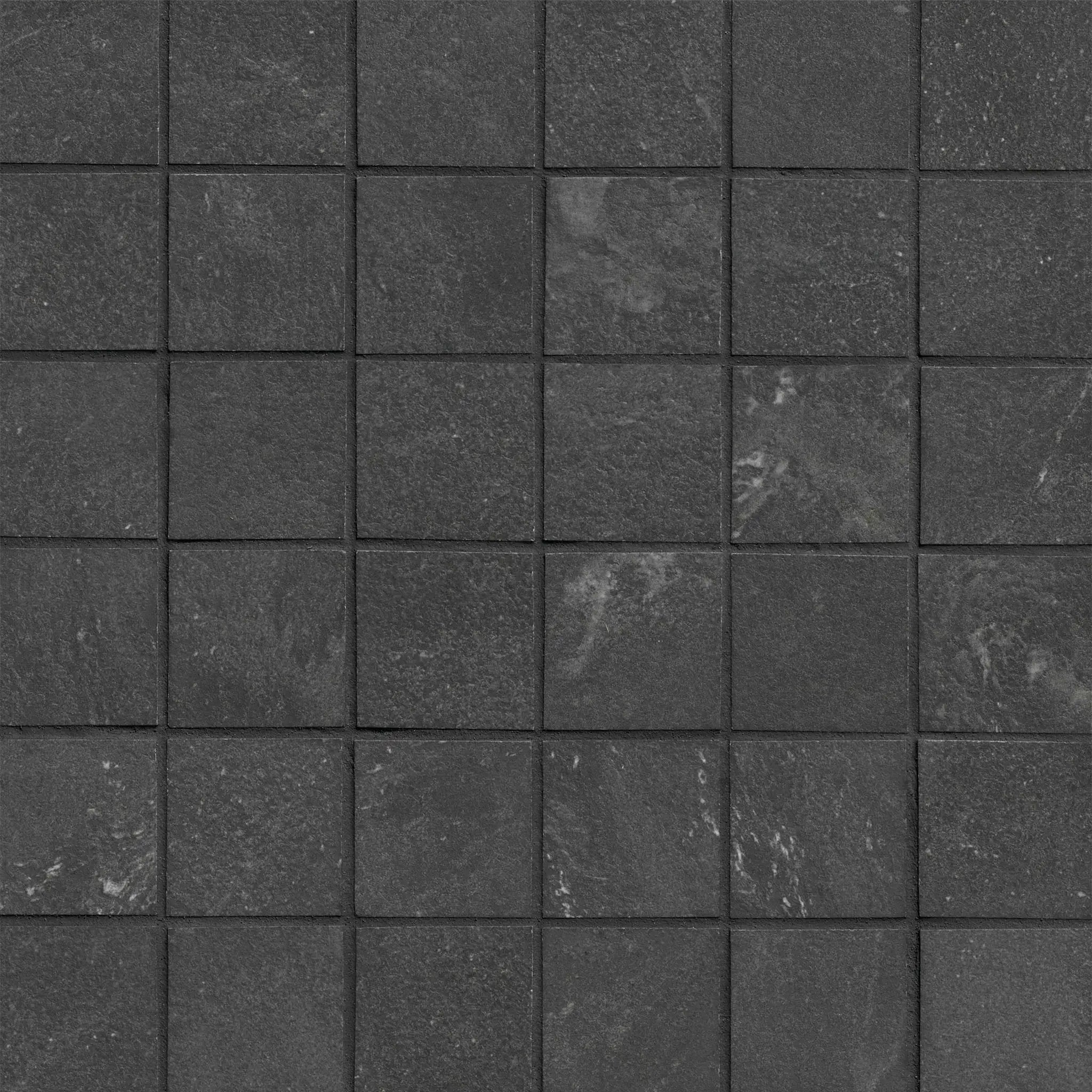 Elbe Obsidian Lappato Porcelain Mosaics 2x2 close up