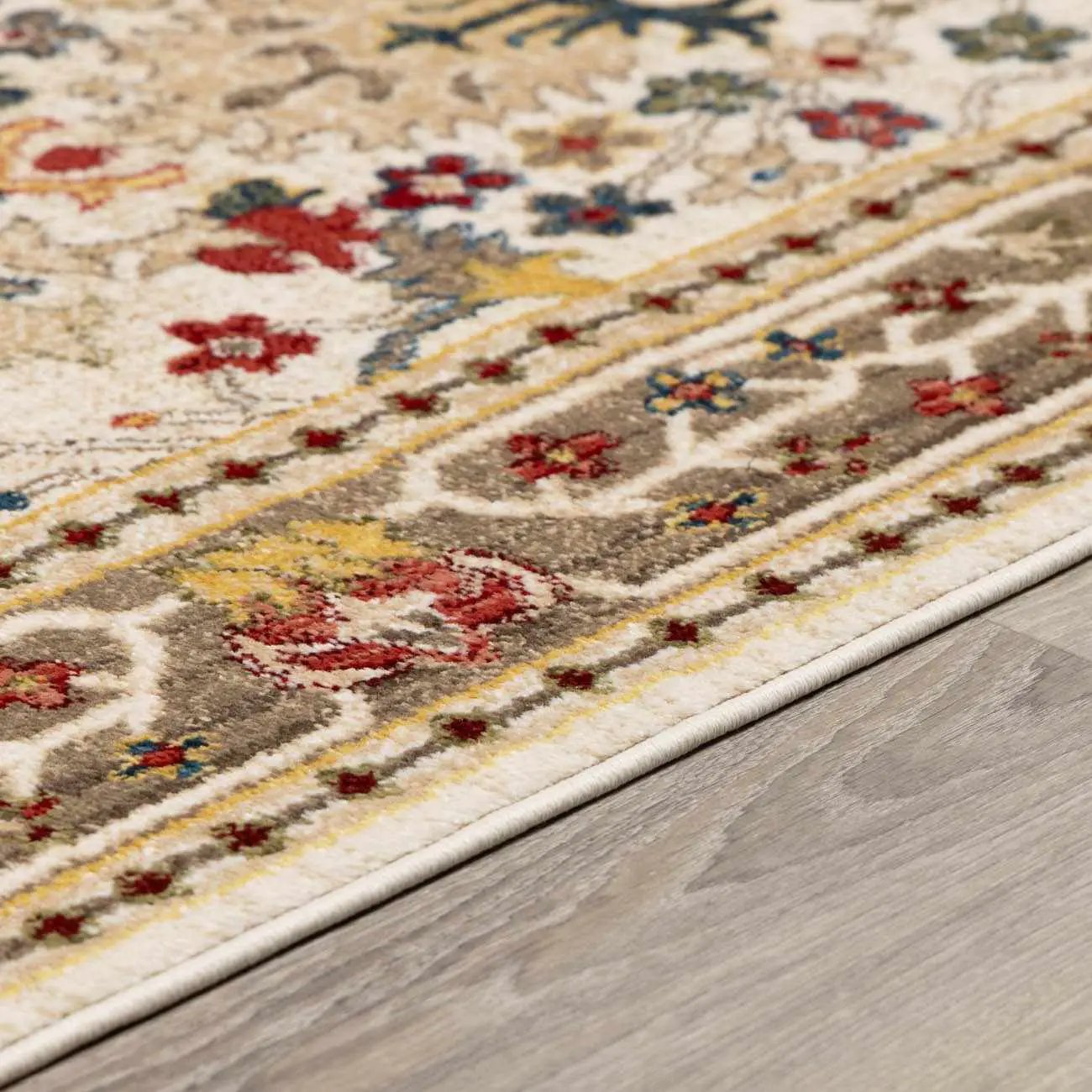 Neola White/Brown Oushak Rug by Boutique Rugs