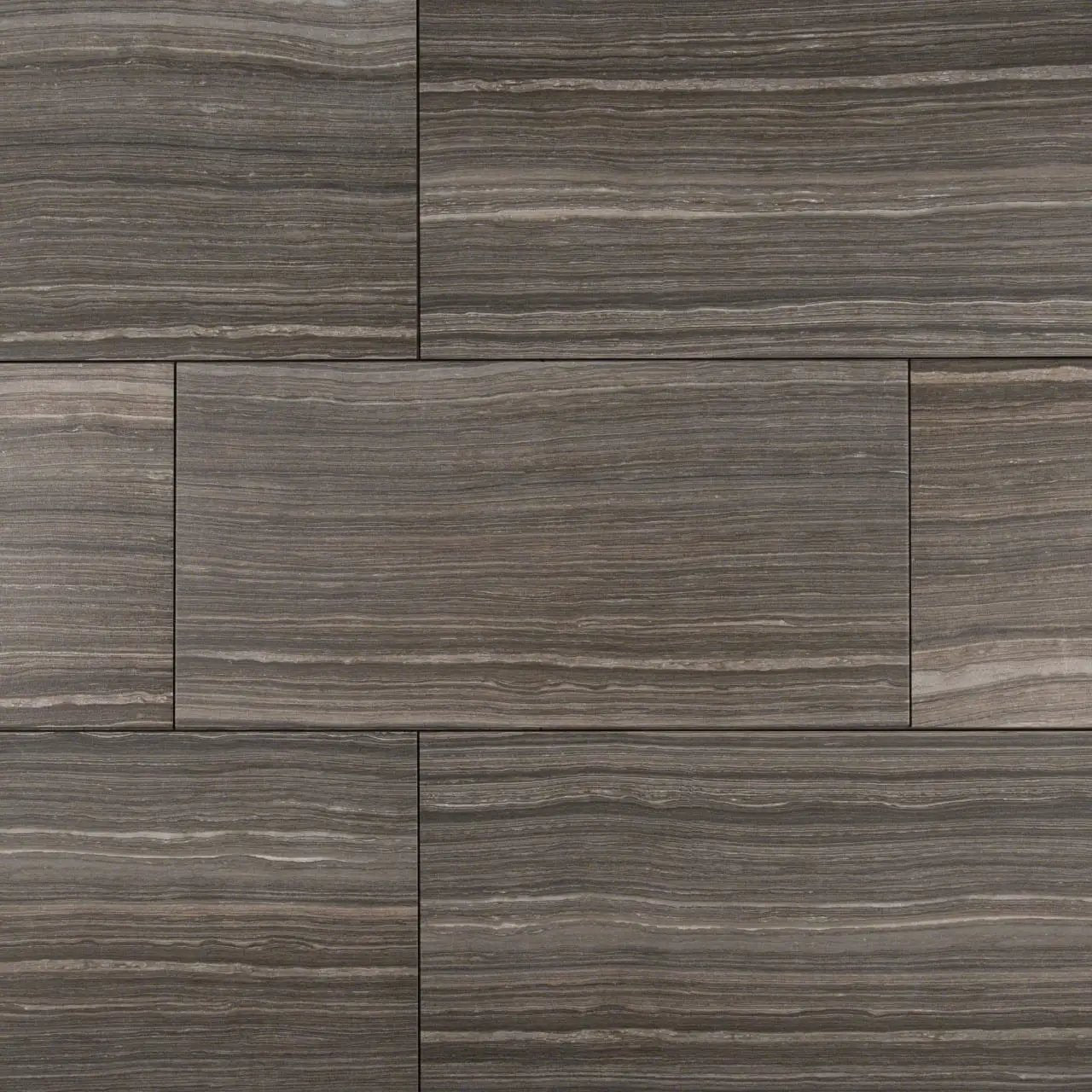 Eramosa Grey Matte Limestone Look Porcelain Tiles 12x24 close up