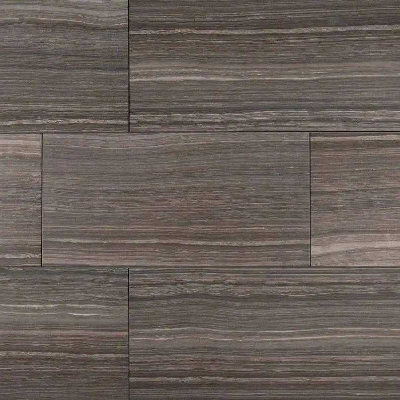 Eramosa Grey Matte Limestone Look Porcelain Tiles 12x24 close up