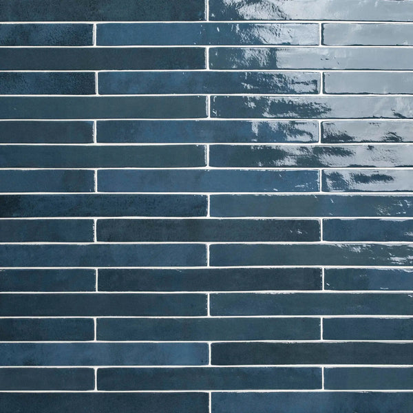 Flamenco Hale Navy 2x18 Glossy Porcelain Tiles