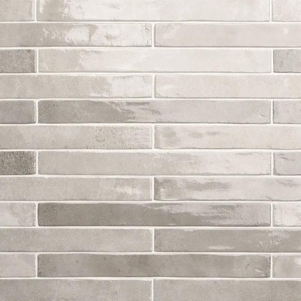 Flamenco Whales Gray 2x18 Glossy Porcelain Tiles