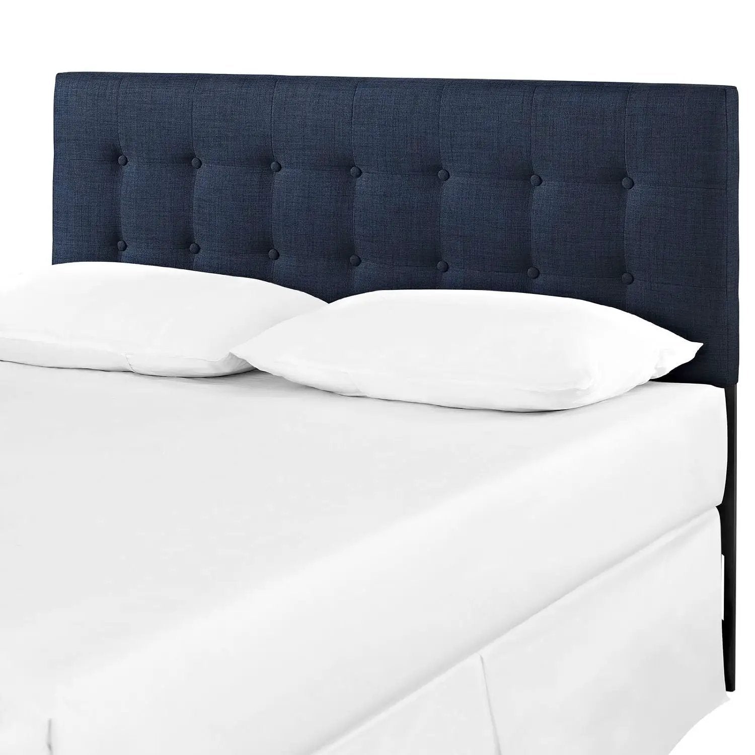 Full size Navy Fabric Modern Upholstered Headboard by HomePacific