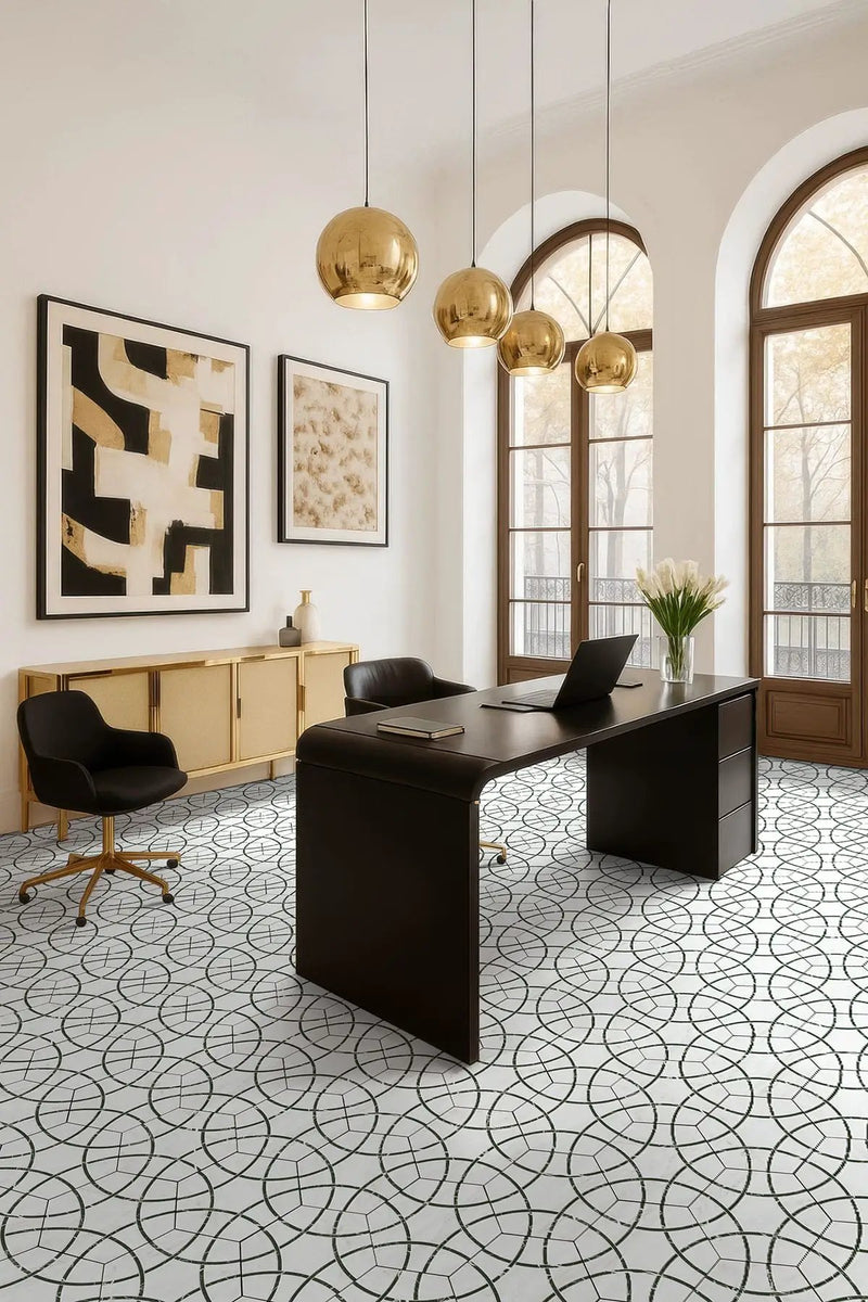 Geoglam Midnight Matte Porcelain Tiles 11x13 by MSI Surfaces