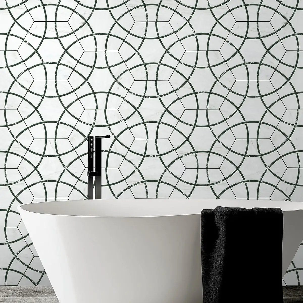 Geoglam Midnight Matte Porcelain Tiles 11x13 by MSI Surfaces