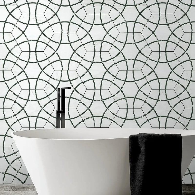 Geoglam Midnight Matte Porcelain Tiles 11x13 by MSI Surfaces