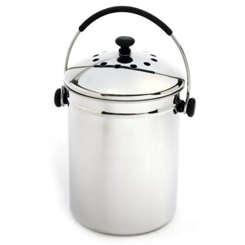 Stainless Steel Kitchen Compost Keeper Bin with Charcoal Filter by HomePacific