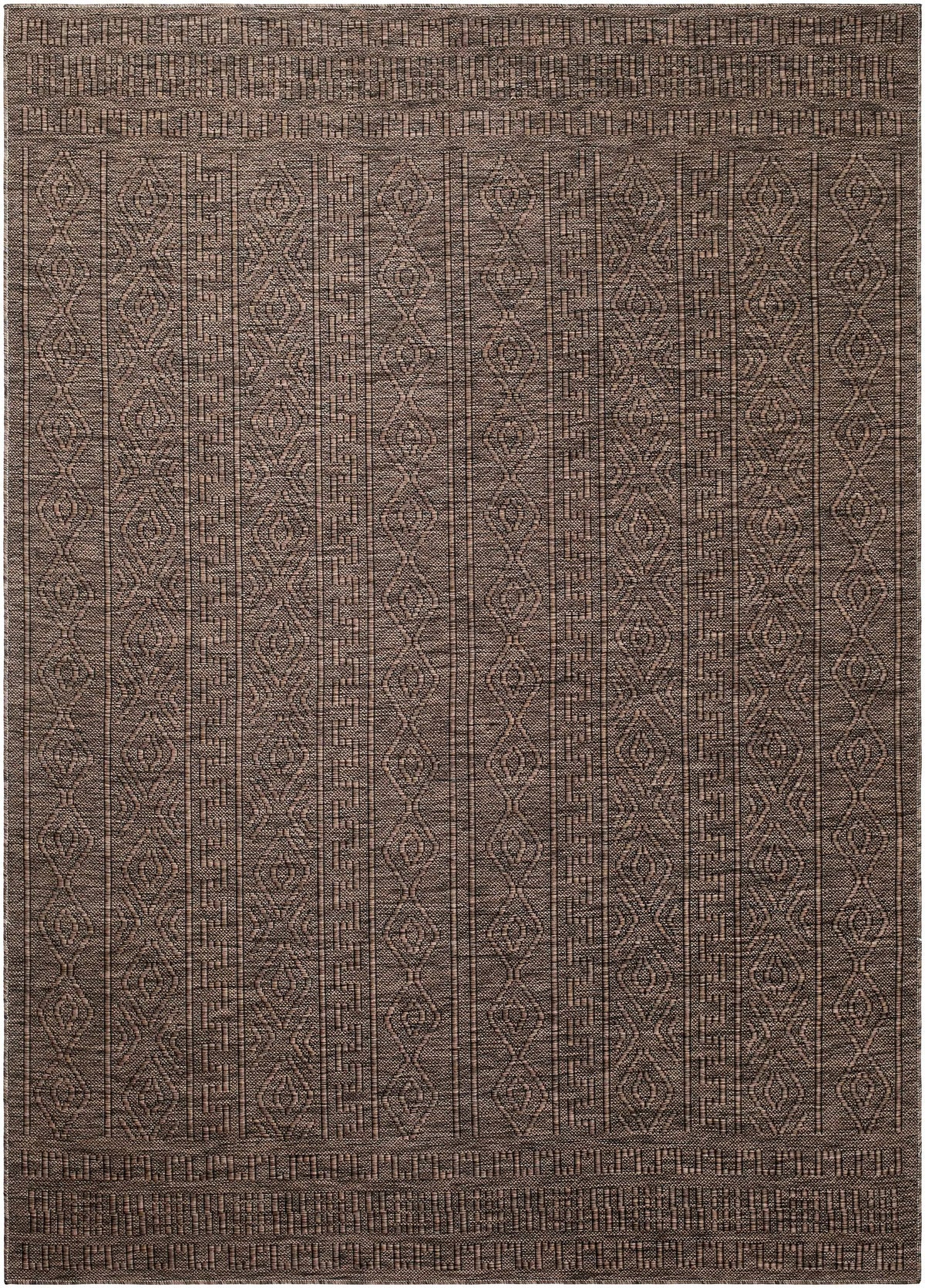 Nuela Dark Brown Outdoor Area Rug - Clearance