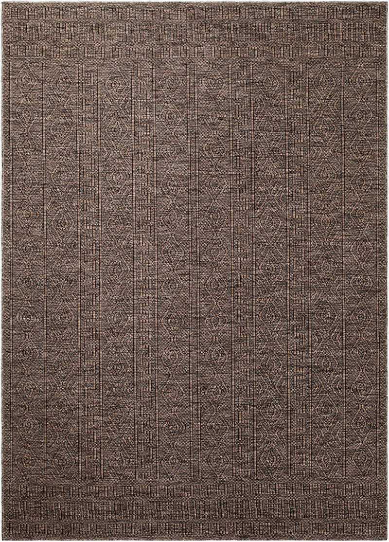 Nuela Dark Brown Outdoor Area Rug - Clearance by Boutique Rugs