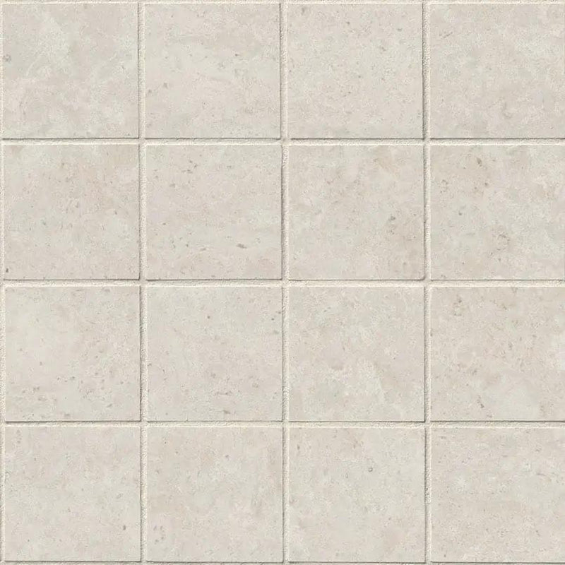 Girona Marfil Lappato Limestone Look Porcelain Mosaics 3x3 close up
