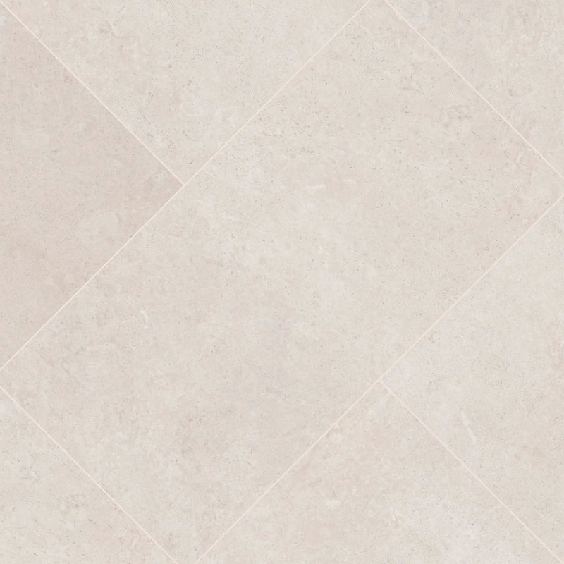 Girona Perla Lappato Limestone Look Porcelain Tiles 24x48 angled view