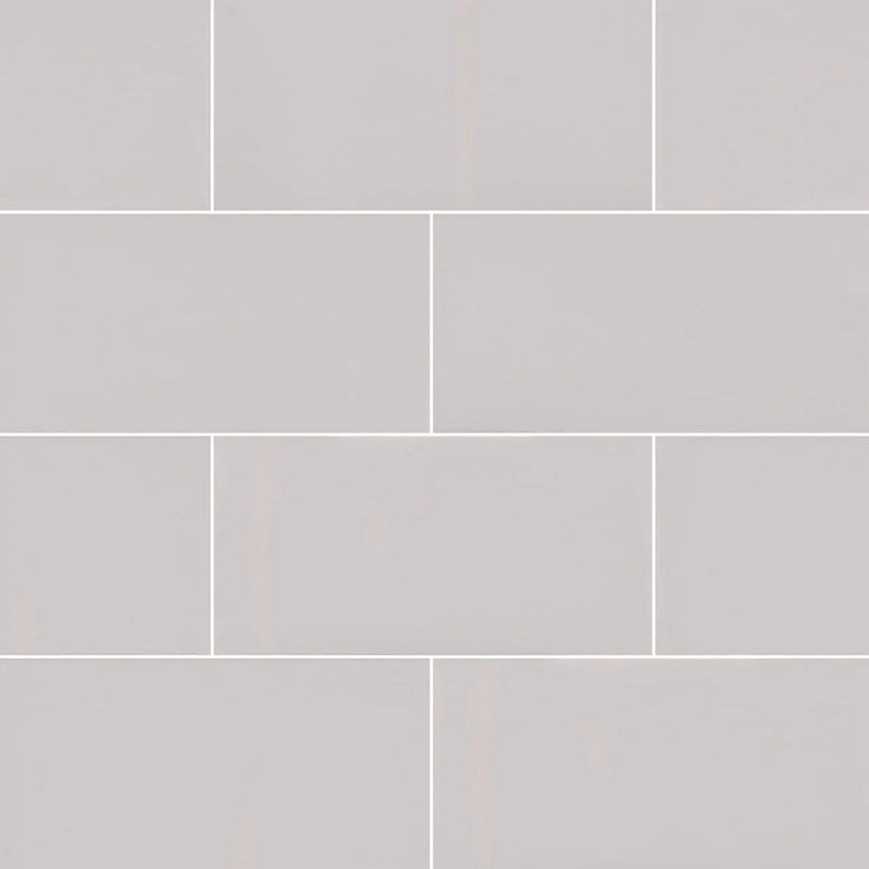 Gray Glossy Subway Tile 3x6 Ceramic Mosaics 0.19 inch by MSI Surfaces