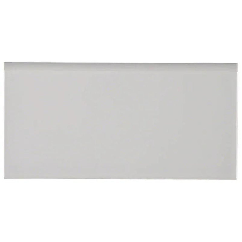 Gray Glossy Subway Tile 3x6 Bullnose Ceramic Mosaics close up