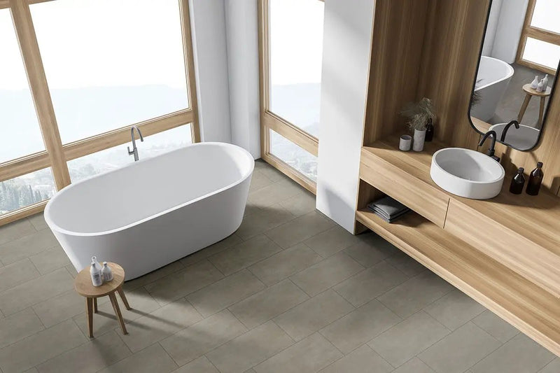 Gridscale Concrete Matte Bullnose Ceramic Moldings 3x18 by MSI Surfaces