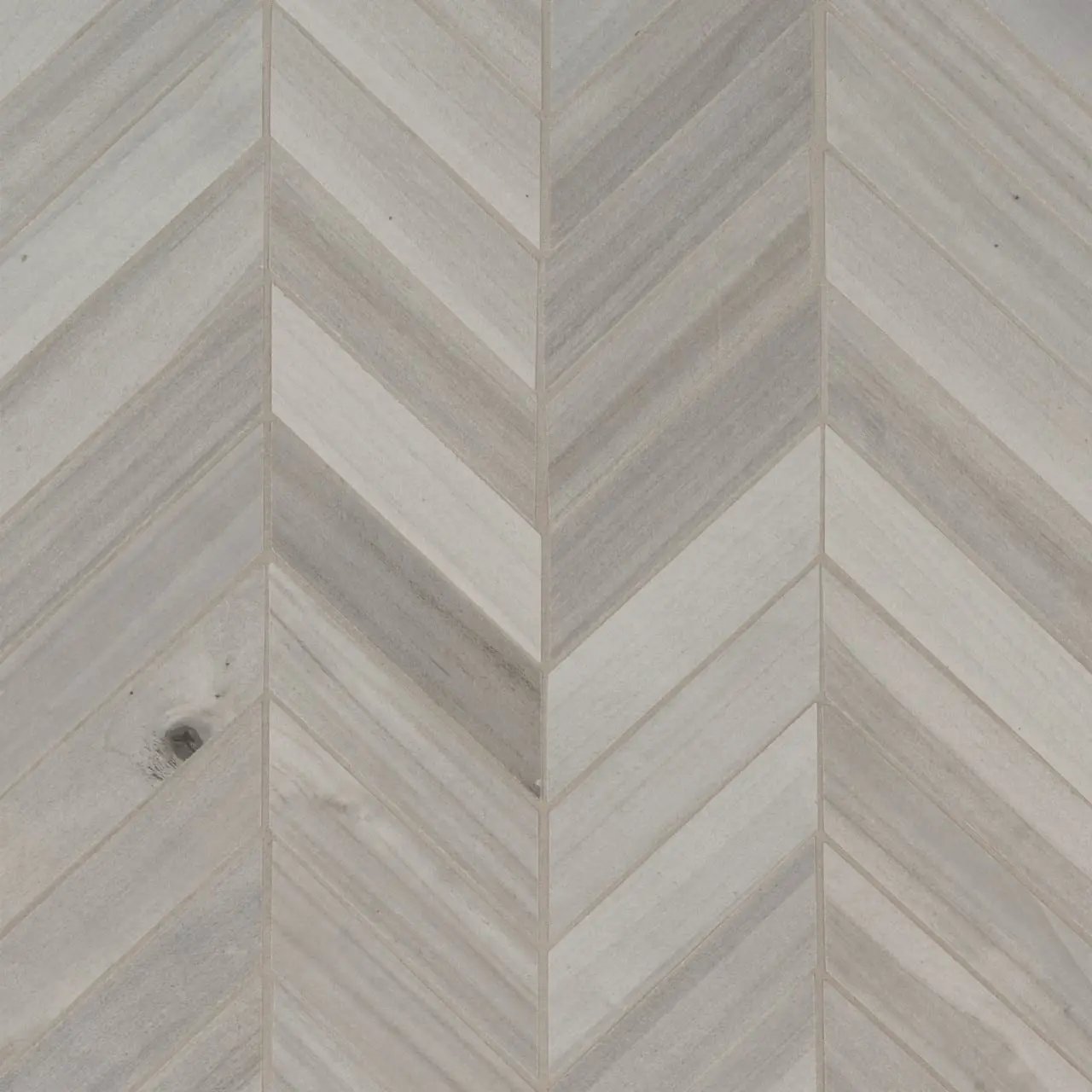 Havenwood Platinum Matte Chevron Porcelain Mosaics 12x15 close up
