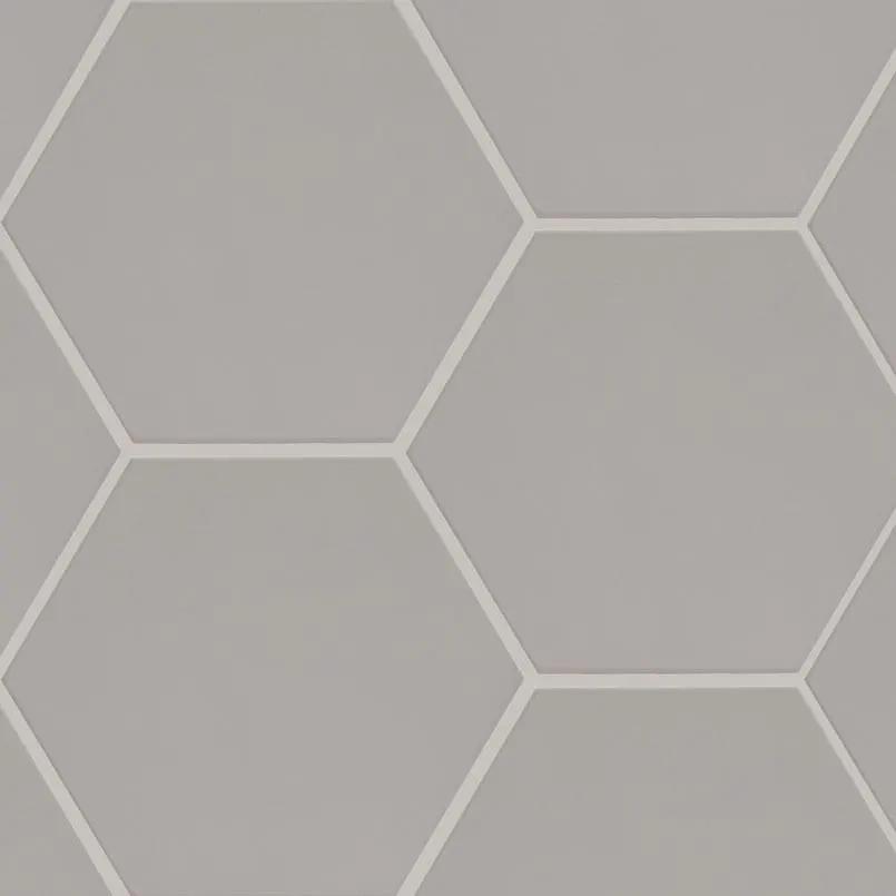 Hexley Dove Hexagon Tile Matte Porcelain 9x10.5 close up