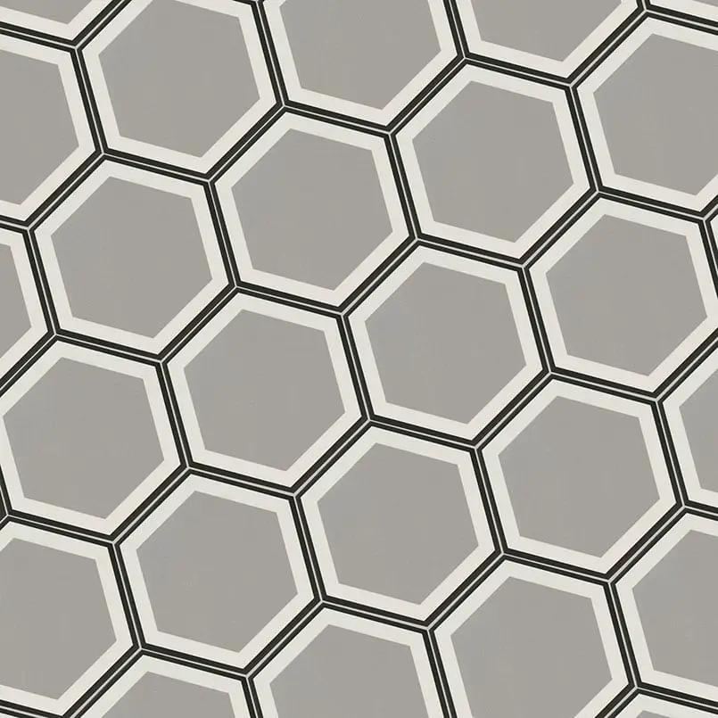 Hexley Hive Hexagon Tile Matte Porcelain 9x10.5 angled view