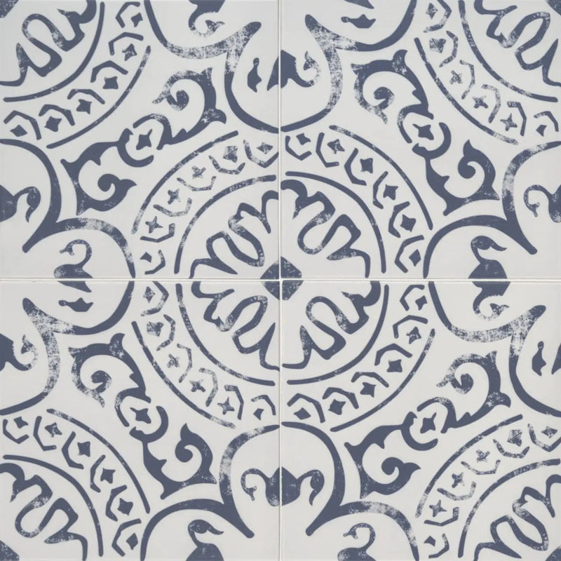 Kenzzi Indigo Matte Porcelain Tiles 8x8 close up