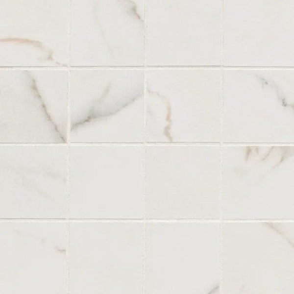 Kaya Calacatta Lucca Matte Marble Look Porcelain Mosaics 3x3