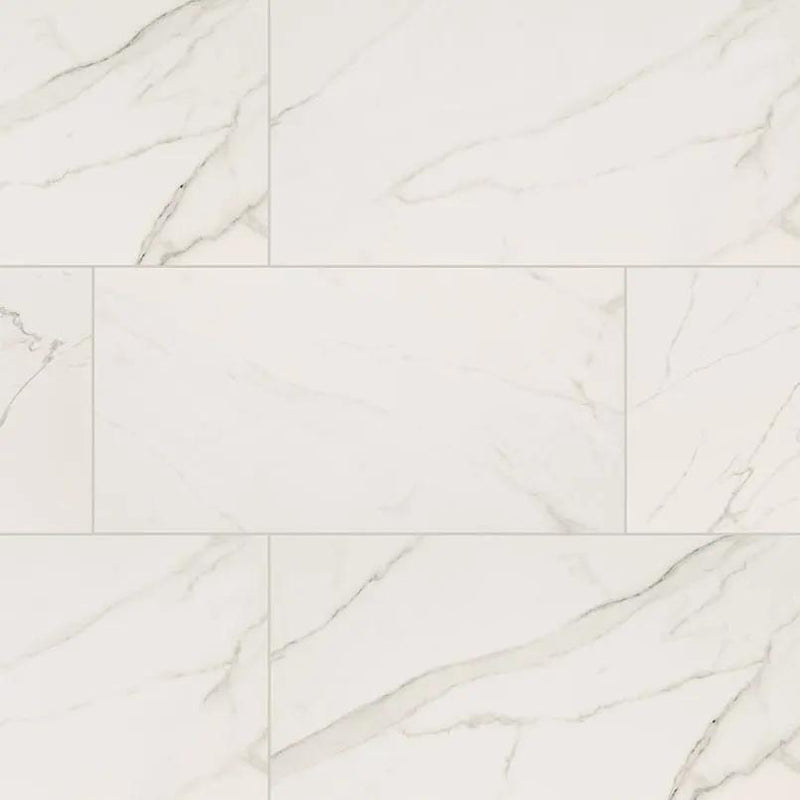 Kaya Calacatta Venato Matte Marble Look Porcelain Tiles 24x48 close up