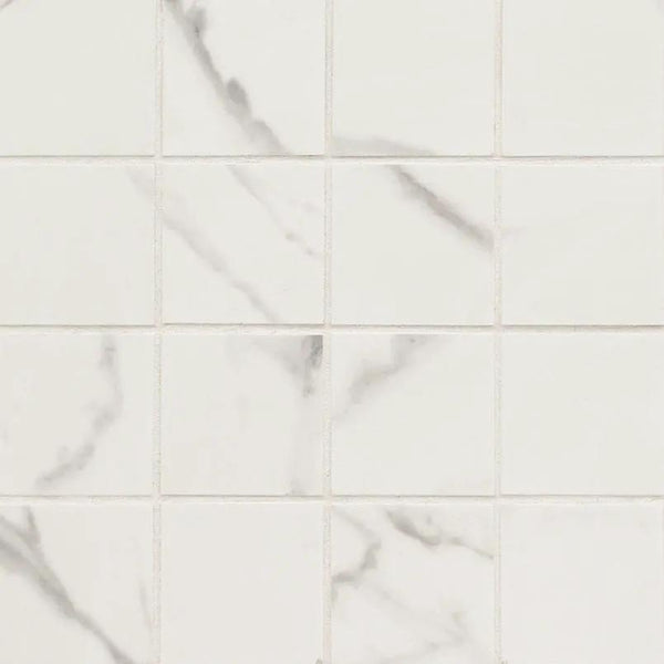 Kaya Calacatta Venato Matte Marble Look Porcelain Mosaics 3x3