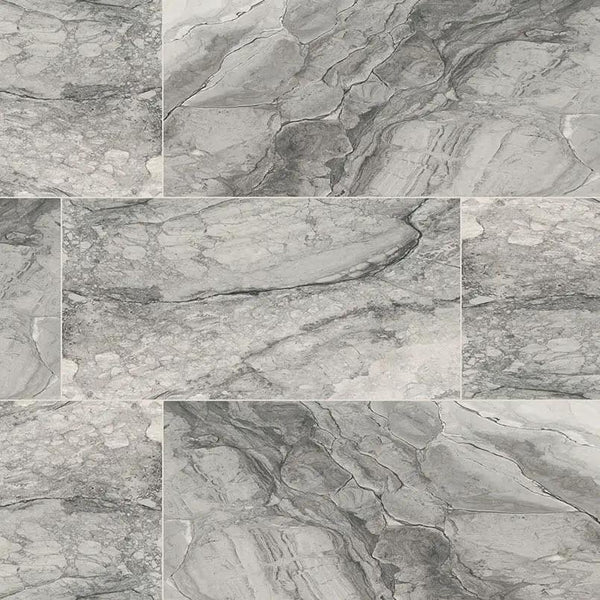 Kaya Onda Gray Matte Marble Look Porcelain Tiles 24x48
