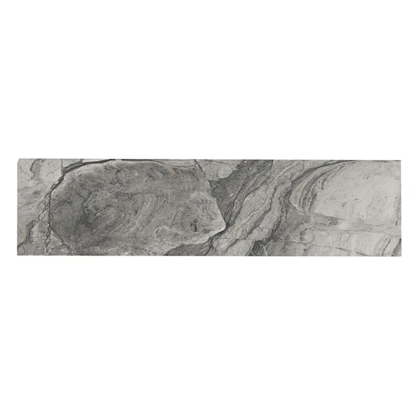 Kaya Onda Gray Matte Bullnose Marble Look Porcelain Moldings 3x24
