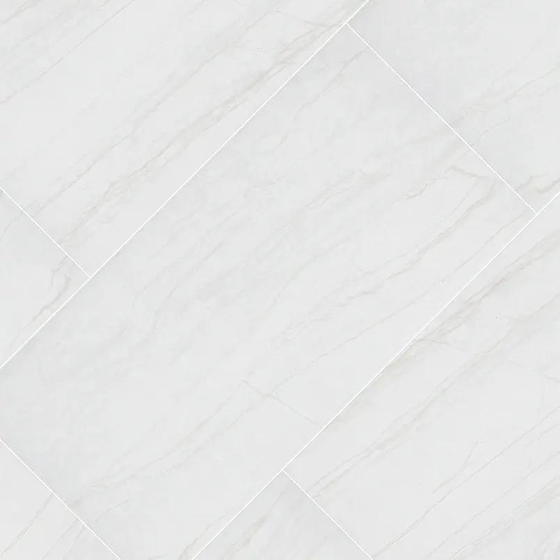 Kaya Zermatta Blanca Polished Porcelain Tiles 24x48 angled view
