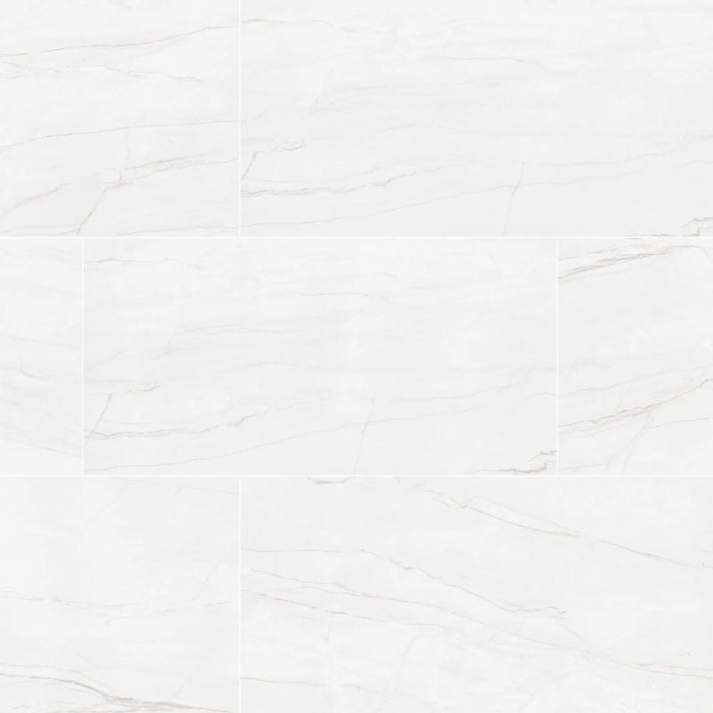 Kaya Zermatta Blanca Matte Porcelain Tiles 24x48 close up