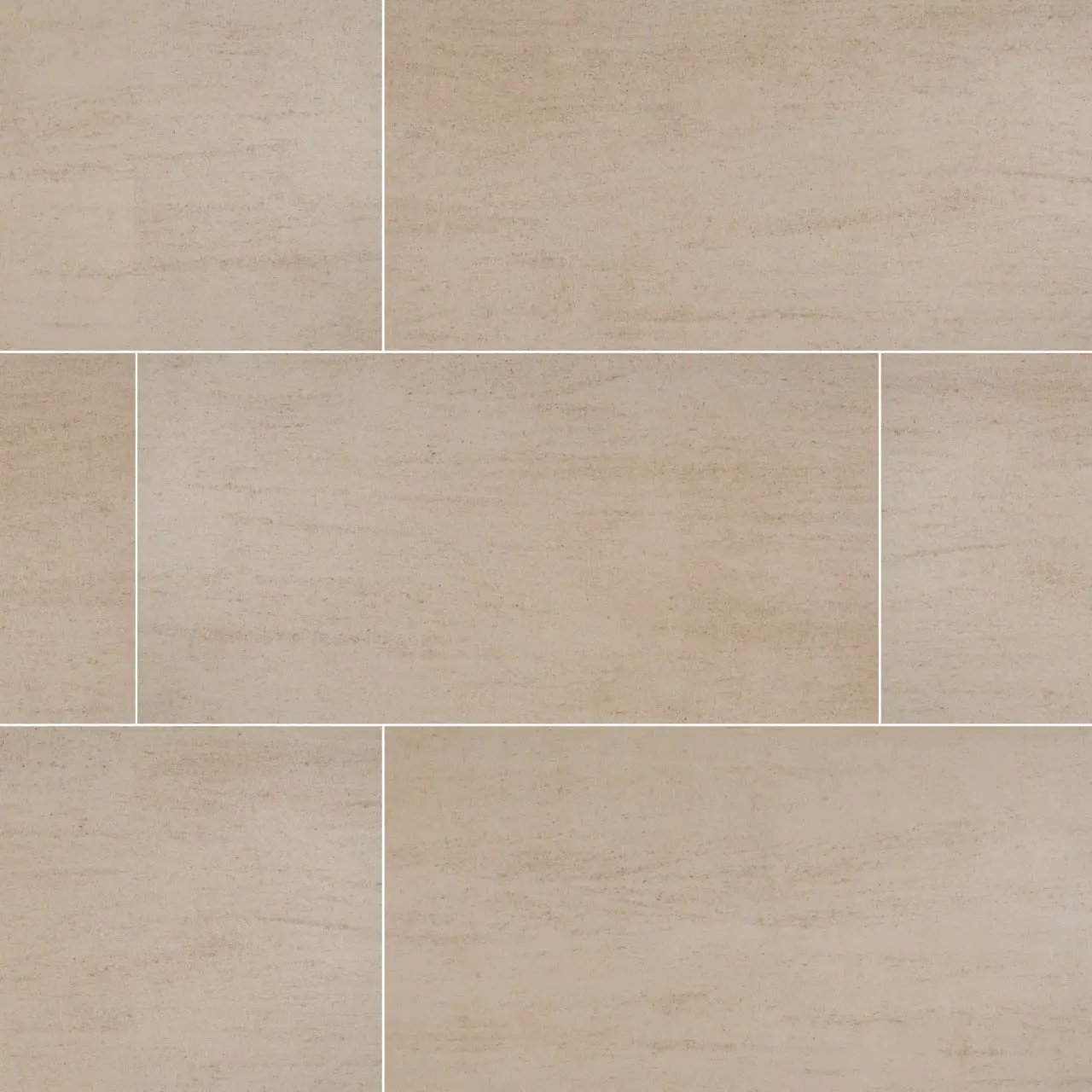 Livingstyle Beige Matte Limestone Look Porcelain Tiles 18x36 close up