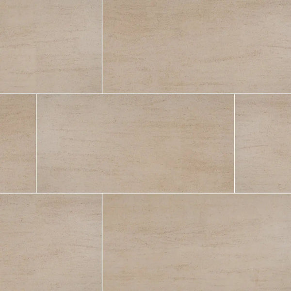 Livingstyle Beige Matte Limestone Look Porcelain Tiles 18x36