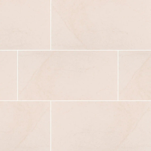 Livingstyle Cream Matte Limestone Look Porcelain Tiles 18x36
