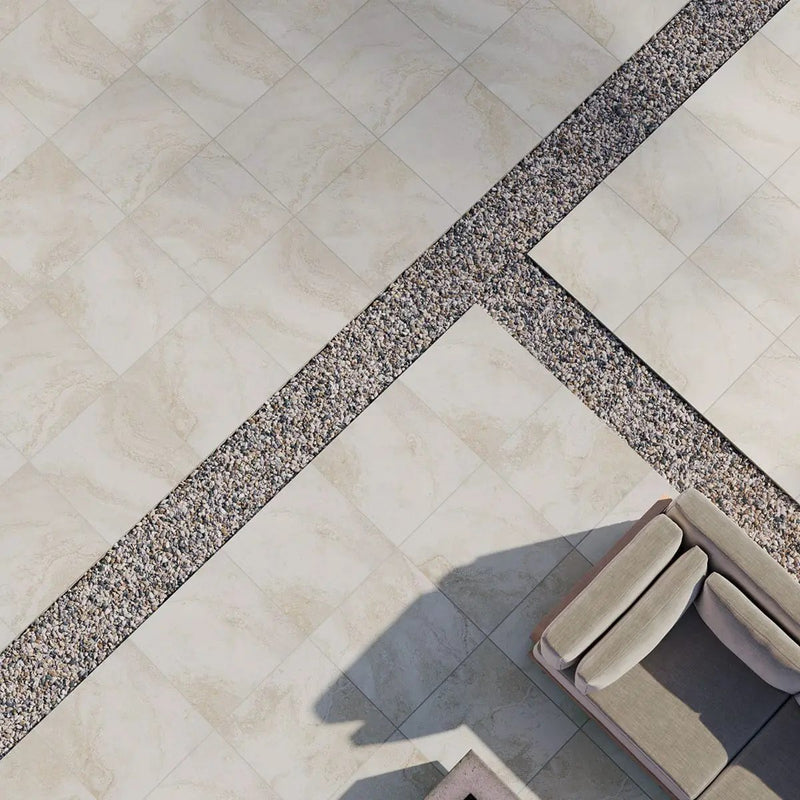 Livingstyle Travertino Matte Travertine Look Porcelain Tiles 24x24 by MSI Surfaces