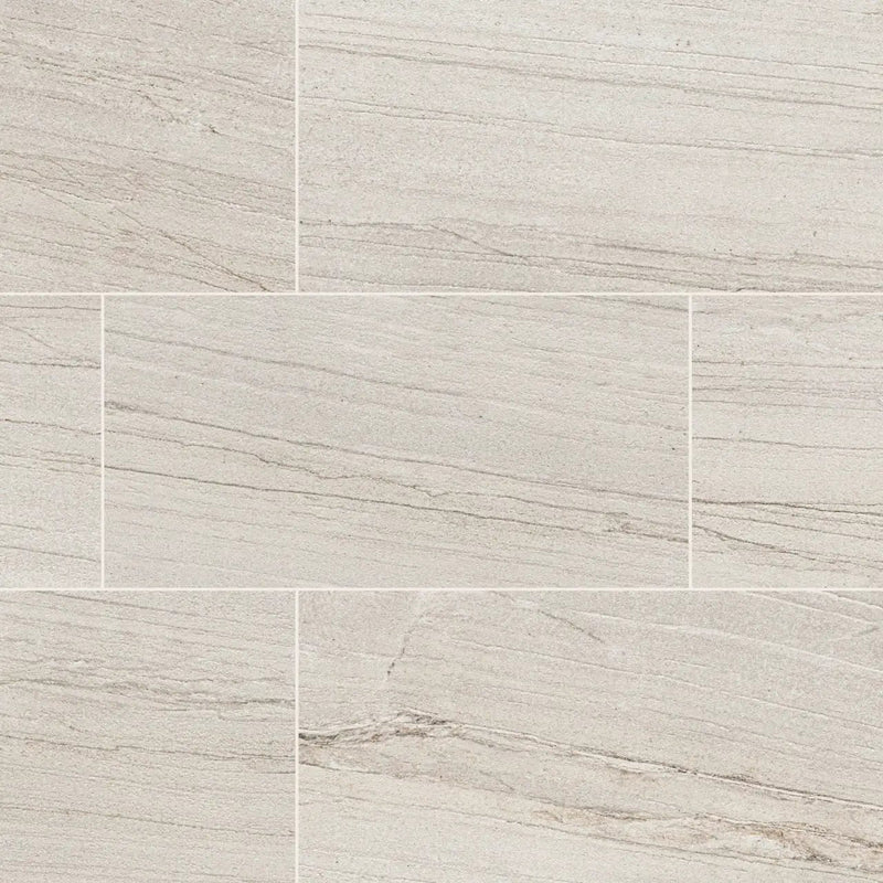 Malahari White Lappato Porcelain Tiles 12x24 close up