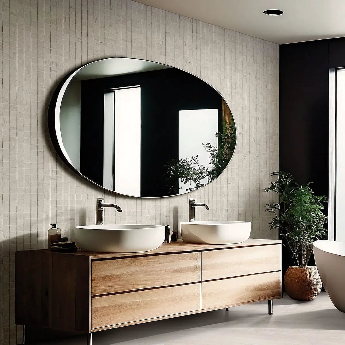 Malahari White Lappato Porcelain Tiles 24x48 in a finished room