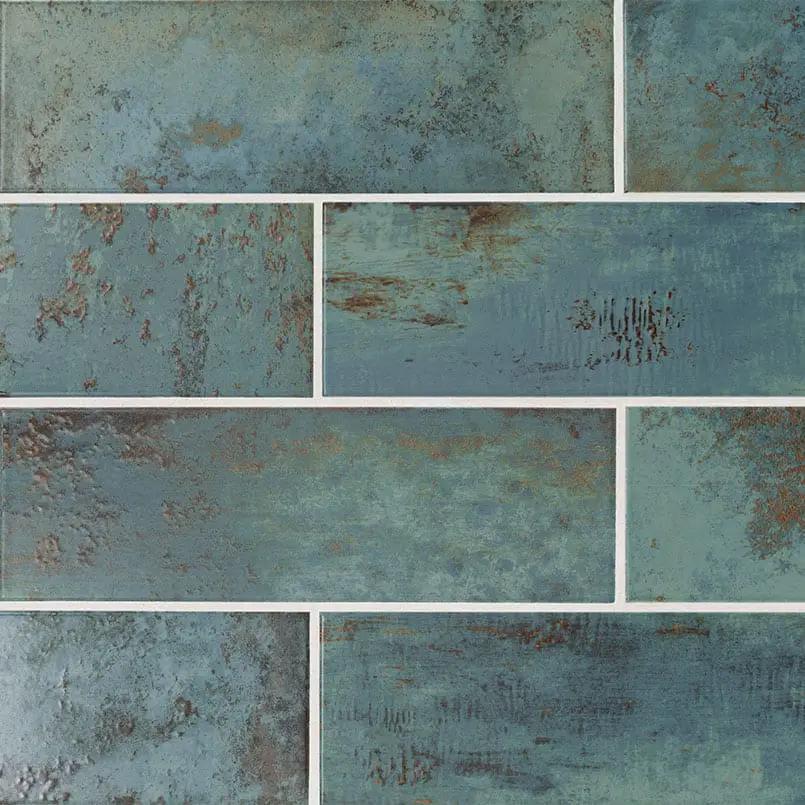 Marza Aqua Subway Tile Glossy Ceramic Mosaics 4x12 by MSI Surfaces