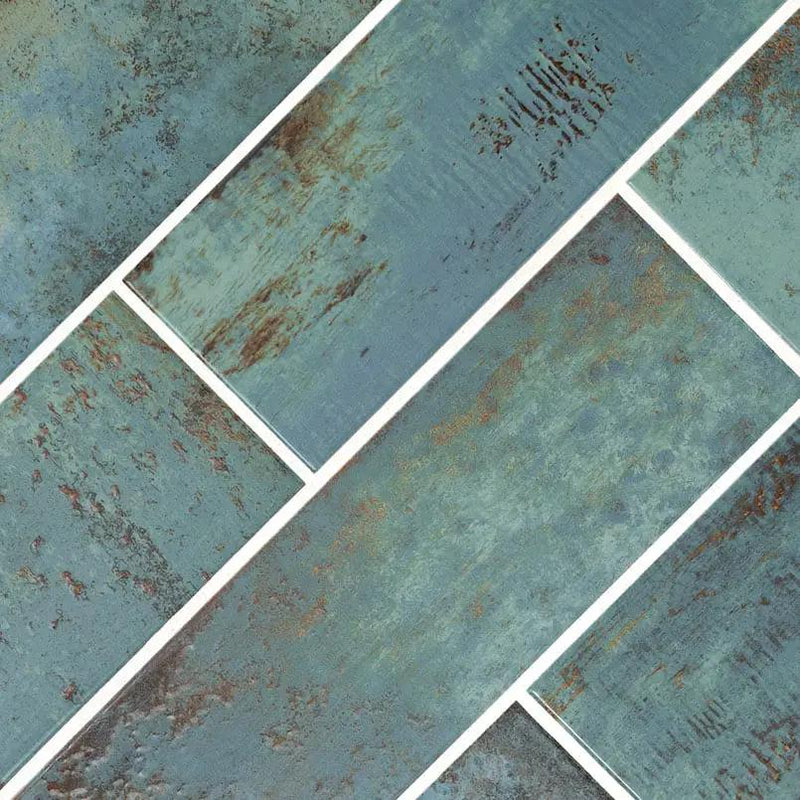 Marza Aqua Subway Tile Glossy Ceramic Mosaics 4x12 by MSI Surfaces