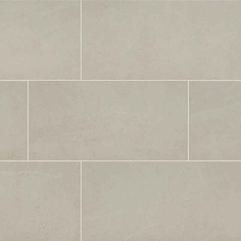 Traktion Maven Ivory Matte Limestone Look Porcelain Tiles 24x48 close up
