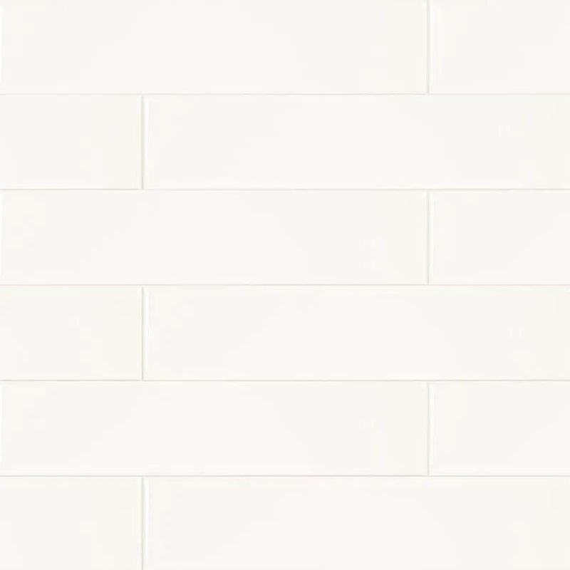 White 2x8 Glossy Porcelain Mosaics by MSI Surfaces